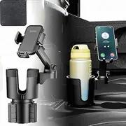 ZANZER Cup Holder Phone Mount, 2 in 1 Universal Phone Mount Expander with Adjustable Cup Holder, Long Arm 360° Rotation Holder for Cars & Smartphones and Microfiber Car Towel