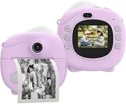 Christmas Selfie Gift Kid Selfie Camera Instant Print Camera Portable Camera Game Music (Purple)