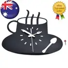 3D Acrylic Coffee Cup Kitchen Clock Silent Frameless Design Gift Idea
