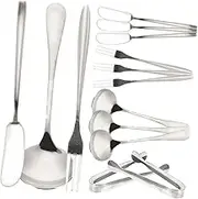 UTHCLO Stainless Steel Cheese Knife Set Mini Spoon Fork Small Serving Tong Cooking Utensils Set Cheese Supplies