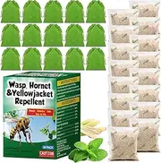 16 Pack Wasp and Bee Repellent Pouch Outdoor - Natural Peppermint Oil Bee Repellent for Yellow Jackets, Hornets, Mud Wasps Wasp Deterrent for Indoor Outdoor Patio Garden Porch, Pet and Family Safe