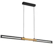 Telbix Lighting Thorin 28W LED 120cm Iron & Wood Linear Pendant Light