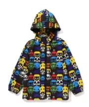 A BATHNIG APE BAPE KIDS MILO SAFARI BLOCK HOODIE JACKET 90 size