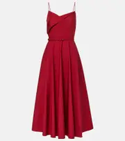 [Roland Mouret] Roland Mouret Cotton poplin midi dress AU 12 red