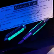 Grayson Tighe Aqua Lume Ltd. Ed. Fountain Pen - Last one! Glows In The Dark!