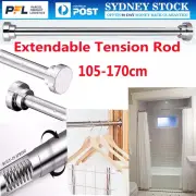 Extendable Curtain Tension Rod Rack Shower Wind Curtain Closet Pole Adjustable