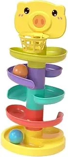 1 Set Ball Drop Tower Track Rotating Educational for Colors Cognitive Rolling Basketball Tower Hands Catching Ball Fun Plaything