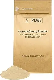Acerola Cherry Powder (2 lbs, ½ TSP per Serving) by Pure, 100% Pure, Rich in Vitamin C & Immunity Boosting, All-Natural, Gluten-Free, Eco-Friendly Packaging