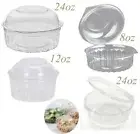 Takeaway Food Storage Container Disposable Bowl Dome Flat Hinged Lid Box