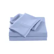 Royal Comfort Bed Sheet Set w/ 2x Pillowcases Bamboo Cooling 2000TC Light Blue