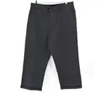 New ROLLAS Lazy Boy Pants Mens Size 34 Ink Drill Dark Grey Wide Leg Cuffed Retro