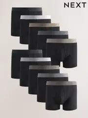 Black Neutral Waistband 10 pack A-Front Boxers (AB8431) | $84