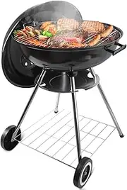gzcmxh Outdoor Charcoal Grill Enamel Apple Shape Portable Camping Grill Barbecue Charcoal Kettle Grill Camping Picnic Charcoal Grill Barbecue Charcoal Grill (22inch Apple)