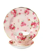 [Royal Albert] Rose Blush 1980 Teacup Saucer & Plate Pink