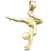 14K Gold Handstand Gymnastic Pendant