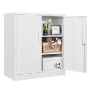 Metal Storage Cabinets with Lock Door, Small Locker Adjustable Shelves Organizer