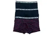 12 X Mens Bonds Classic Trunks Black/ Burgundy Underwear