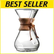 Elegant Manual Brewing 8-Cup Pour-Over Coffee Maker - Classic Borosilicate Glass