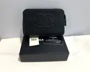 CHANEL CAVIAR CC MAKE UP CASE, BLACK