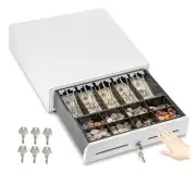 16" Push Open Cash Register Drawer for Point of Sale 16" - 5 Bill 8 Coin White