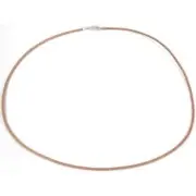 Leather Cord Necklace Silver Clasp Natural String 16"