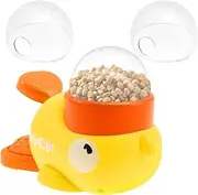2-in-1 Dog Interactive Slow Feeder, Washable Automatic Dog Feeder Toy, Duck-Shaped Design Dogs Treat Dispenser Toy with 3 Food Outlet Size, Dogs Slow Eating Bowl for Pets Puppy