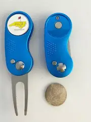 GOLF SWITCHBLADE 2024 US Open Pinehurst DIVOT REPAIR TOOL + Ballmarker Blue 1999