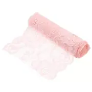 7.1 Inch Wide 3 Yard Lace Ribbon Floral Pattern Pink Lace Trim Ribbon