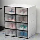 6PCS SHOE STORAGE BOX TRANSPARENT SNEAKER ORGANIZER SUPERIMPOSED SHOE CABINET