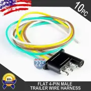 10x 16" Male Trailer End Light Wiring Harness 18 AWG GPT Copper Wire 4-Way Flat