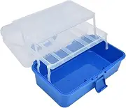 Toolbox Portable Box/Cover Foldable Plastic Storage Box Portable 3 Layer Foldable Handheld Tool Organizer with Transparent Cover