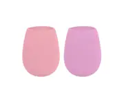 Barware Silicone Stemless Wine Glass, Set of 2 (Pink/Magenta) - 350mL