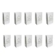 10 Happy Birthday Candle lantern Luminary Bags White Flame Resistant Paper Party