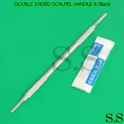 DOUBLE ENDED SCALPEL KNIFE HANDLE #3 #4+20 SURGICAL CARBON STEEL BLADES #11 #23