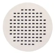 Taber Cream and Black Rectangles Washable Round Rug