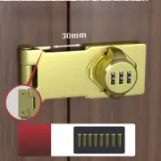 4.5" Password Hasp Locks, Cabinet Door Combination Lock, Barn Door Lock Golden
