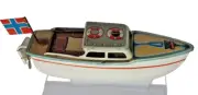 RARE ARNOLD GERMAN 1940S CLOCKWORK TIN TOY BOAT IN ORIGINAL CONDITION BOXED