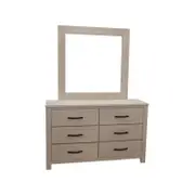 Foxglove Dresser Mirror 6 Chest of Drawers Tallboy Storage Cabinet - White