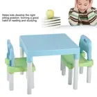 (Blue Green)Childrens Kids Plastic Table Chair Set Learning Studying Desk
