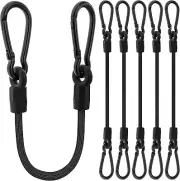Bungee Cords with Carabiner Hooks, Upgrade 24 inch Long Black Bungee Cords with