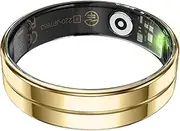 Smart Ring,Fitness Tracker Ring for Men/Women,Ultra Thin Smart Rings with Calories/Heart Rate/Blood Oxygen/Sleep Monitoring,No Subscription Fee,5ATM Waterproof (Gold, Ultra Thin-9#)
