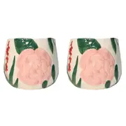 2x Urban Dahlia Floral Planter Colourful Med 13cm Home Decorative Garden Decor