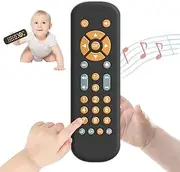TuiVeSafu Baby TV Remote Control Toy with Music Sound and Light, Realistic Toddler TV Remote Toy Early Educational Learning Toy with 3 Language Musical Toy for 6-36 Months Boys or Girls