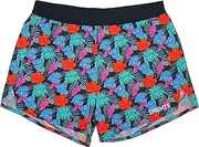 [Sprints] Women's High-Waisted Running Shorts with Liner, Back Pocket & Drawcord, Ultralight & Breathable, Tropic Touchdown, X-Small