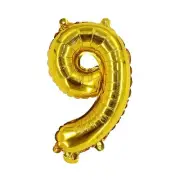 Number Nine Balloon Gold Number 9 Balloon 32" Foil Mylar Gold Number Balloon