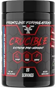 Crucible Pre-Workout Powder, Explosive Workouts, Laser Focus, High Stim, Amazing Flavor, Veteran Owned and Operated (25 Servings, Blue Cherry Slushie)