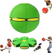 Doggie Disc Ball, Doggy Disc Ball for Medium Dogs, Doggie Disc Ball with Lights, Airball - Interactive Ball for Dogs, Pet Toy Flying Saucer Ball for Dogs, UFO Magic Ball for Dog (Green,NO Light)