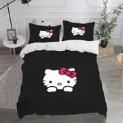 c286 Hello Kitty 3-Piece Set 1 Quilt Cover With Pillowcase Cute Printed Cartoon Duvet Cover Set Bedding 100% Polyester Home Decor ee286