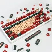 ANYMOB Keycap Keyboard Red Black 130 Keys Sublimation Switch Touch Keys