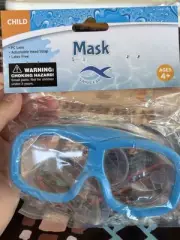 Swimgear Swim Mask Goggles Ages 4+ Blue- Adjustable Head Strap - NEW